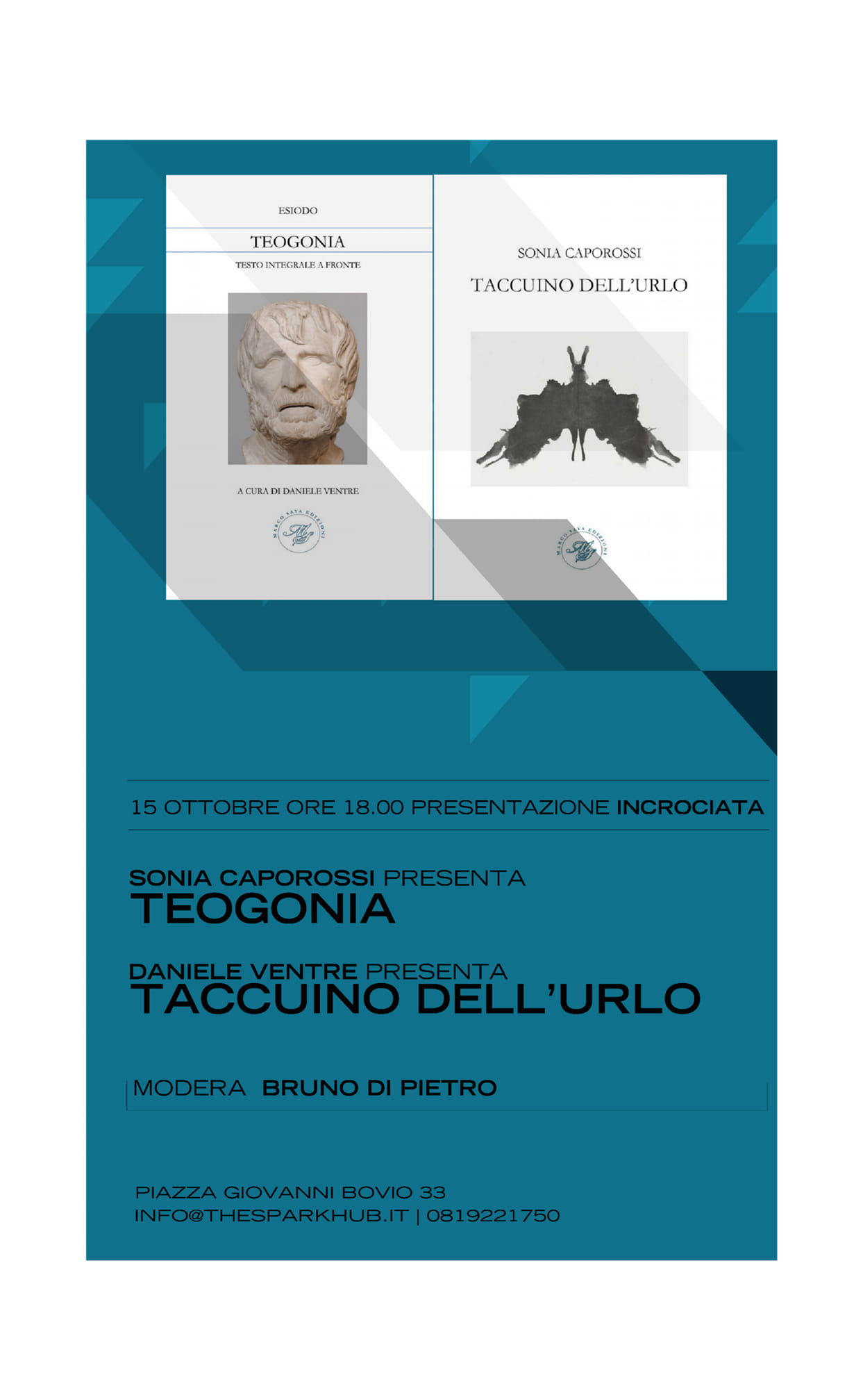 Esiodo e Taccuino dell’urlo – Venerdì 15 Ottobre a Napoli, THE SPARK Mondadori bookstore